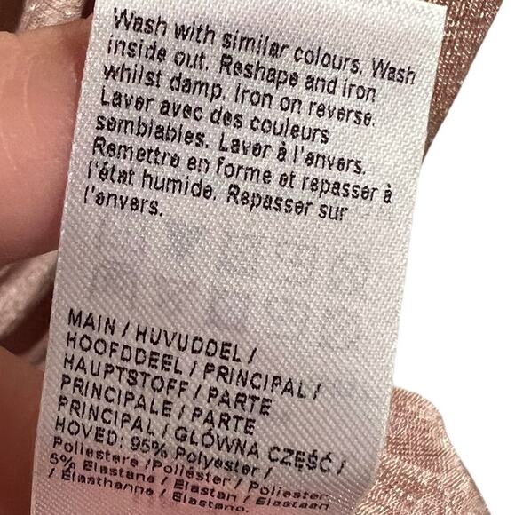 NWT RIVER ISLAND mini dress open back sleeveless rushed SIZE 8 Peach - Picture 7 of 9